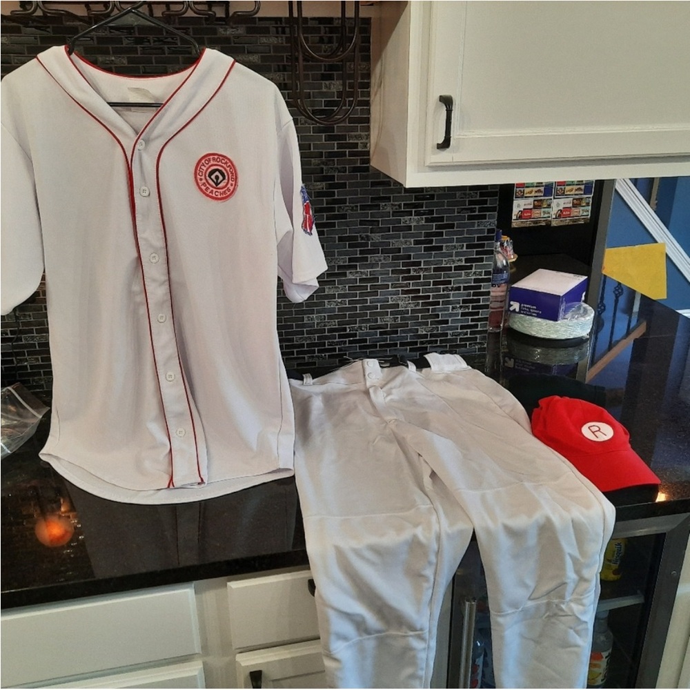 Spirit White and Red Baseball Uniform Set